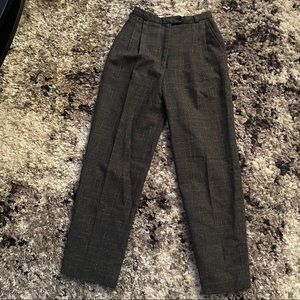 High Waisted Wool Blend Trousers